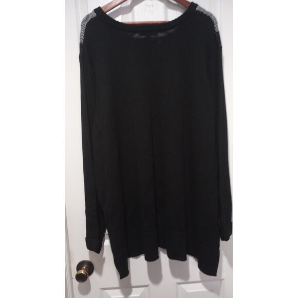 Women Within Checkered Sweater Plus Size 26/28 Black/White Pullover Long… - Picture 2 of 8